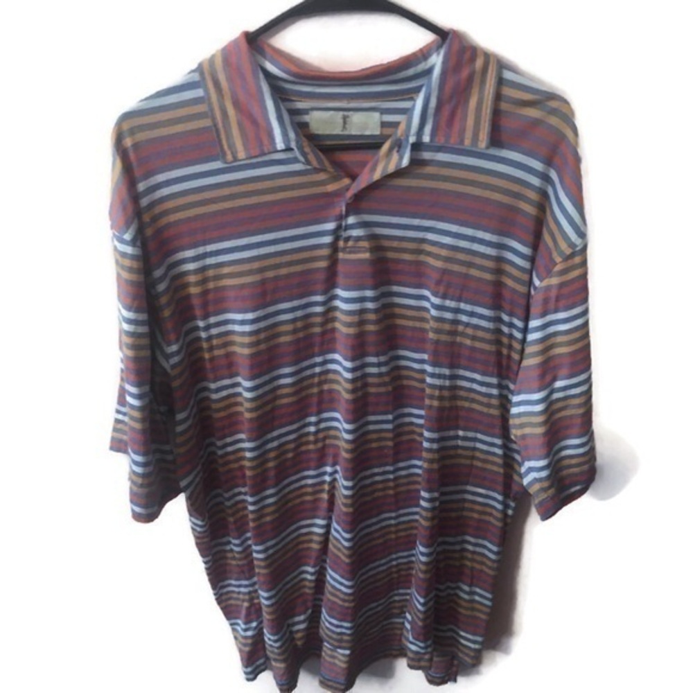 Harry Vardon Mens Golf Polo Striped Sz L